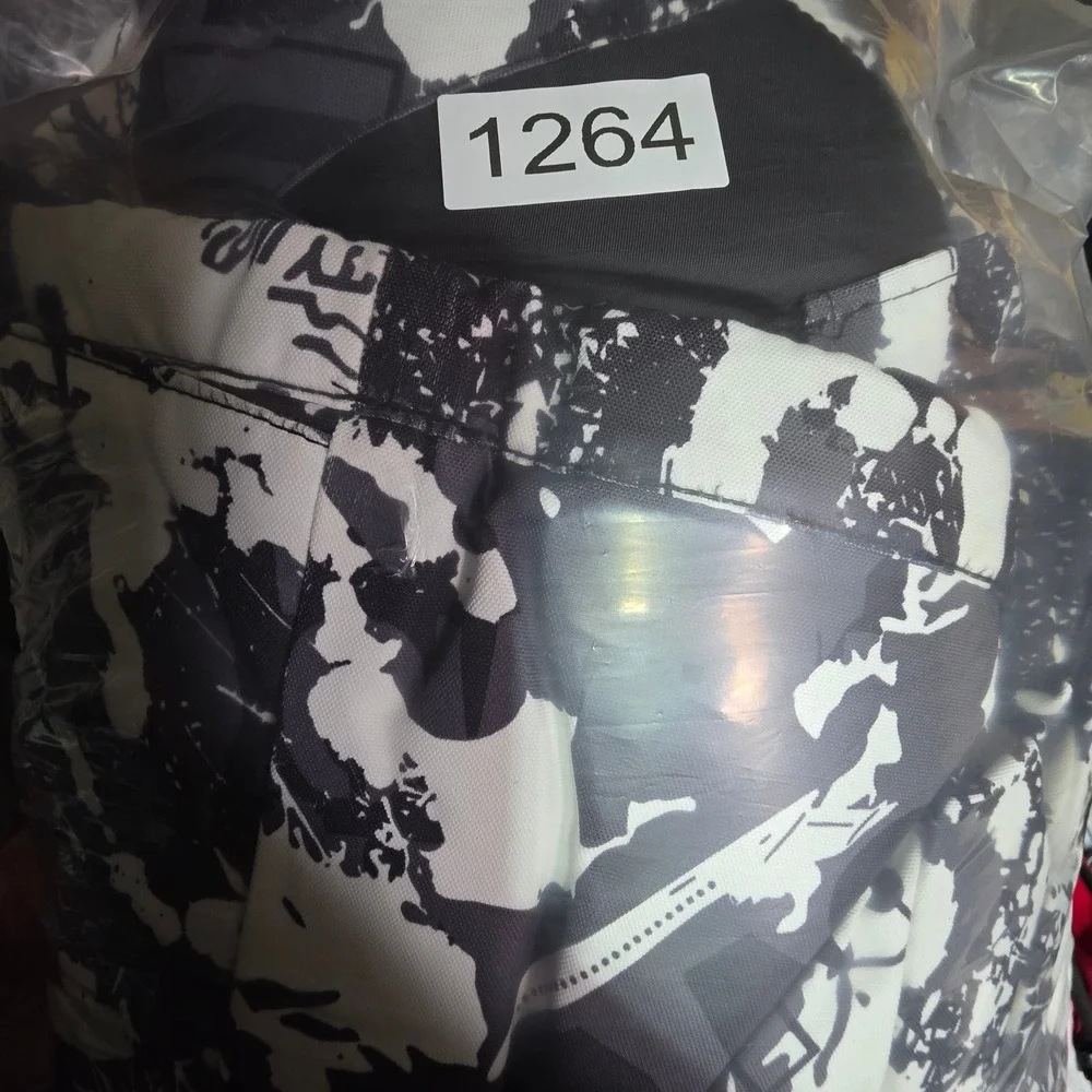 Bimodal Mens XL Ski Jacket Black White Abstract Graphic Hooded Winter Coat Coat